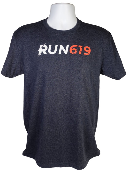 Run 619 Logo T Shirt Heather Gray