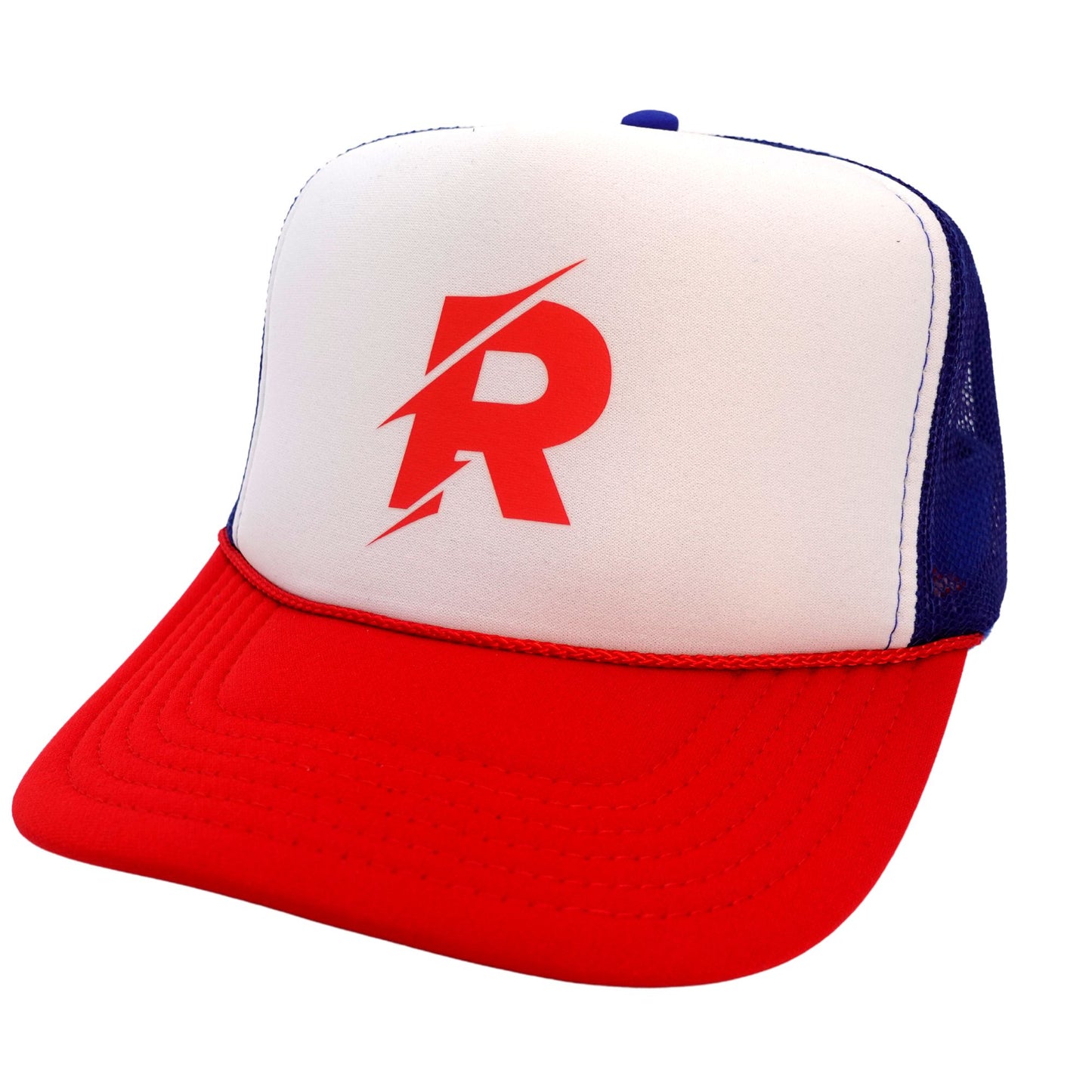 Run 619 R-Logo Foam Trucker Hat Red, white and blue