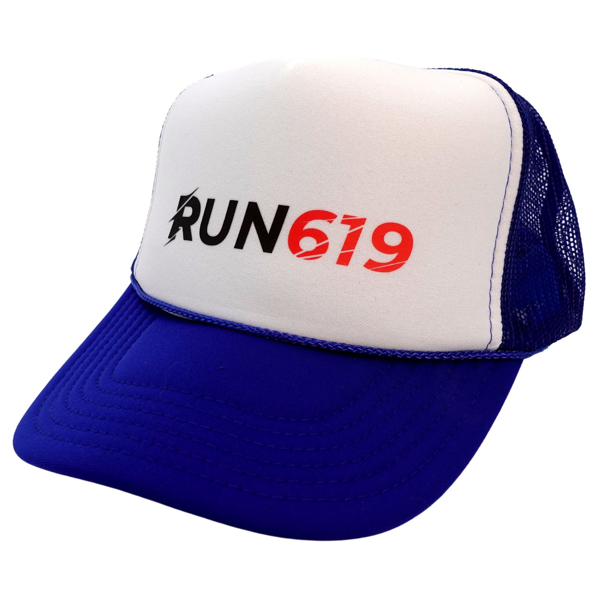 Red White and Blue Run 619 Logo Foam Trucker Hat