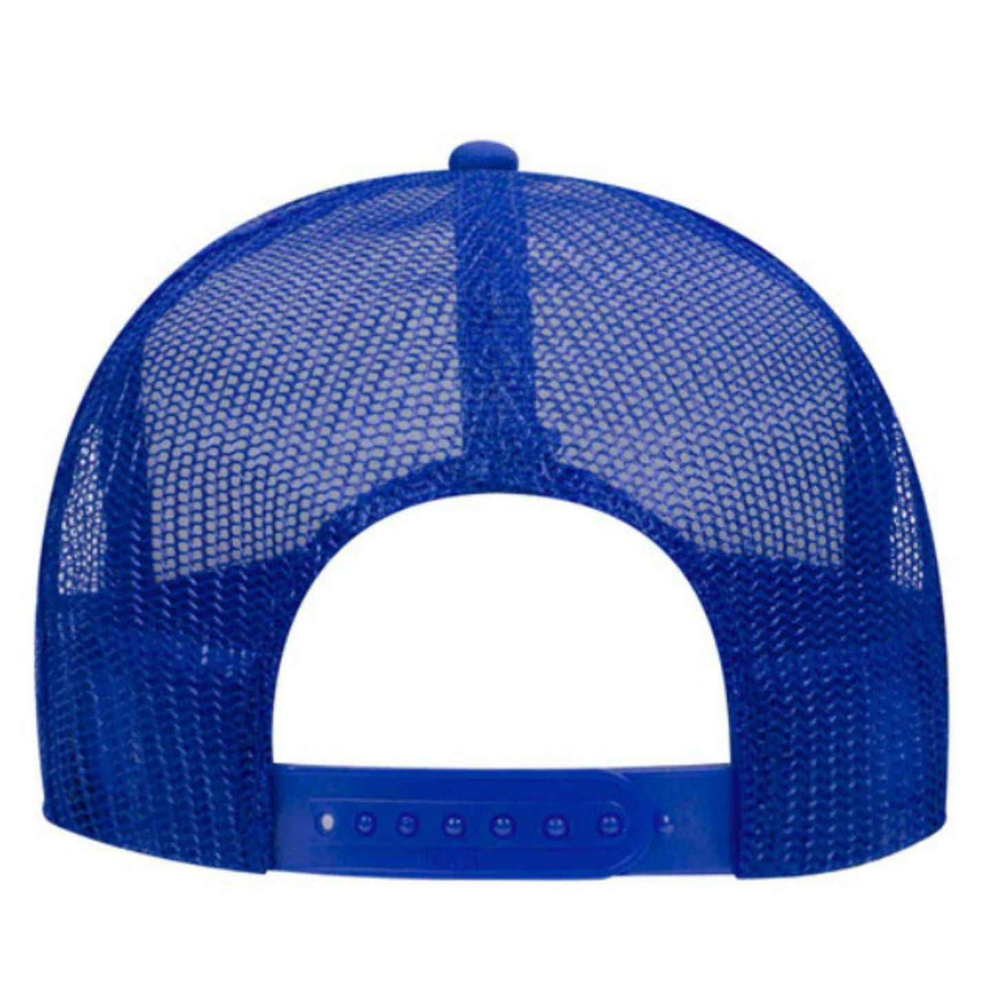 Blue back view of Run 619 Logo Foam Trucker Hat