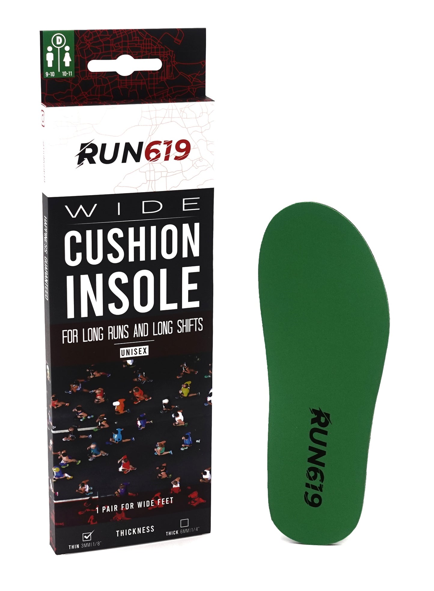 green insole next to packaging